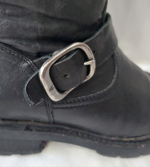 Black Frye Vanessa OTK Leather Boots—Fits Women's Size 8—Shearling Wool Lining - Picture 11 of 16